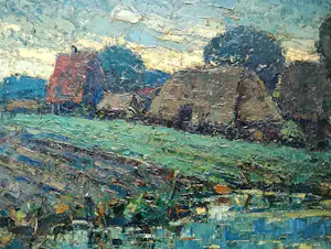 Jan Kruysen - Landschap met boerderijen en watertje kopen? Bied vanaf 275!