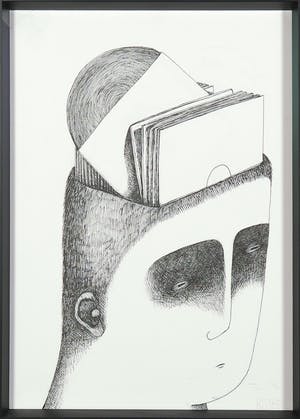 Bisser - Pentekening, Zonder titel - Ingelijst kopen? Bied vanaf 100!