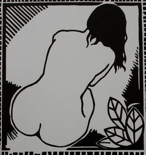 Niet of onleesbaar gesigneerd - Houtsnede: Naakt kopen? Bied vanaf 1!