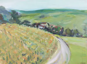 Liz Strick - Acryl op papier, Fessenbach, Black Forest - Ingelijst kopen? Bied vanaf 1!