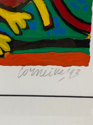 Corneille - Gesigneerde litho : Veelkleurige vogel - ingelijst kopen? Bied vanaf 300!
