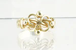 28 - Bijzondere 14 Krt geelgouden unisex  gevlochten ring - gekeurd kaufen? Bieten Sie von 150!