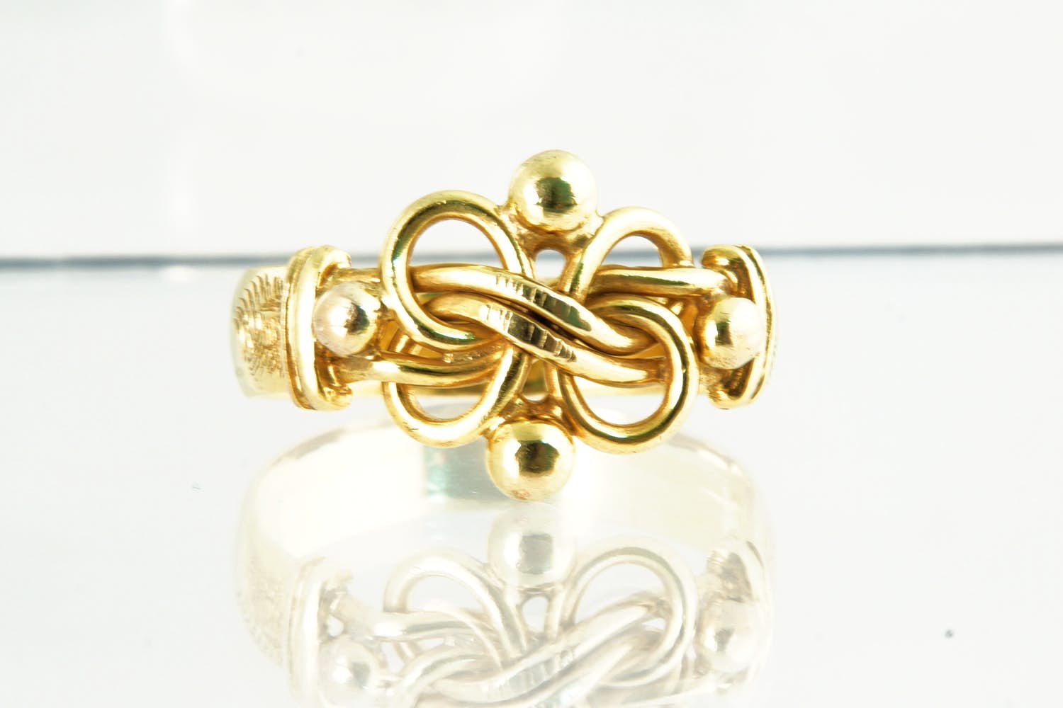 28 - Bijzondere 14 Krt geelgouden unisex  gevlochten ring - gekeurd kopen? Bied vanaf 150!