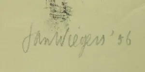 Jan Wiegers - Litho, Portret van een dame - Ingelijst kopen? Bied vanaf 1!