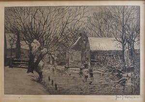 Jac. J. Koeman - Winterlandscahap met knotwilgen en boerderij kopen? Bied vanaf 15!