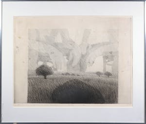 Geert Jan Maring - Ets, Niets doen achter landschap - Ingelijst kopen? Bied vanaf 1!