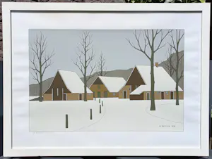 Klaas Bernink - Winter in Twente, zeefdruk (ingelijst) kopen? Bied vanaf 150!