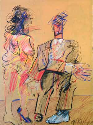 Anton Martineau - C1341-2, Man en vrouwfiguur verkocht voor € 100!