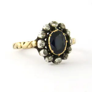 Goud met zilver ring bezet met saffier en diamant - rm 17 (53) kopen? Bied vanaf 380!