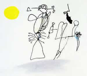 Piet Ouborg - Fantasiefiguren, met de hand ingekleurde en gesigneerde litho verkocht voor € 250!