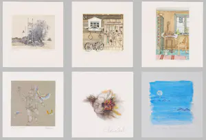 AcheterGunda Oehm - e.a: Collectie van zes handgesigneerde kunstwerken: Diverse Composities? Enchérissez de 35!
