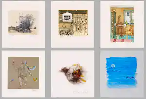 Gunda Oehm - e.a: Collectie van zes handgesigneerde kunstwerken: Diverse Composities verkauft für € 35!