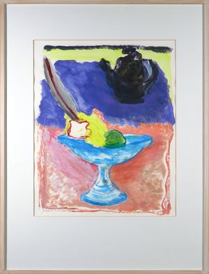 Oskar Lens - Gouache op papier, Z.T. (Blauwe schaal) - Ingelijst kopen? Bied vanaf 1!