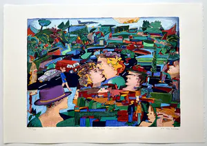 Pim van Halem - handgesigneerde zeefdruk | 'Kus van oma/opa's hoed' | 1993 kopen? Bied vanaf 1!