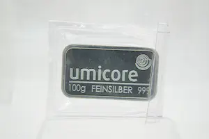 3 - Z.G.A.N. UMICORE 0.999 massief zilveren 100 gram baartje - geseald kopen? Bied vanaf 110!