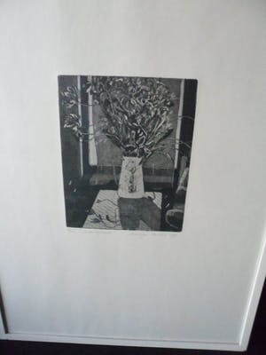 Marijke de Wit - Ets, "Bloem stilleven". kopen? Bied vanaf 20!