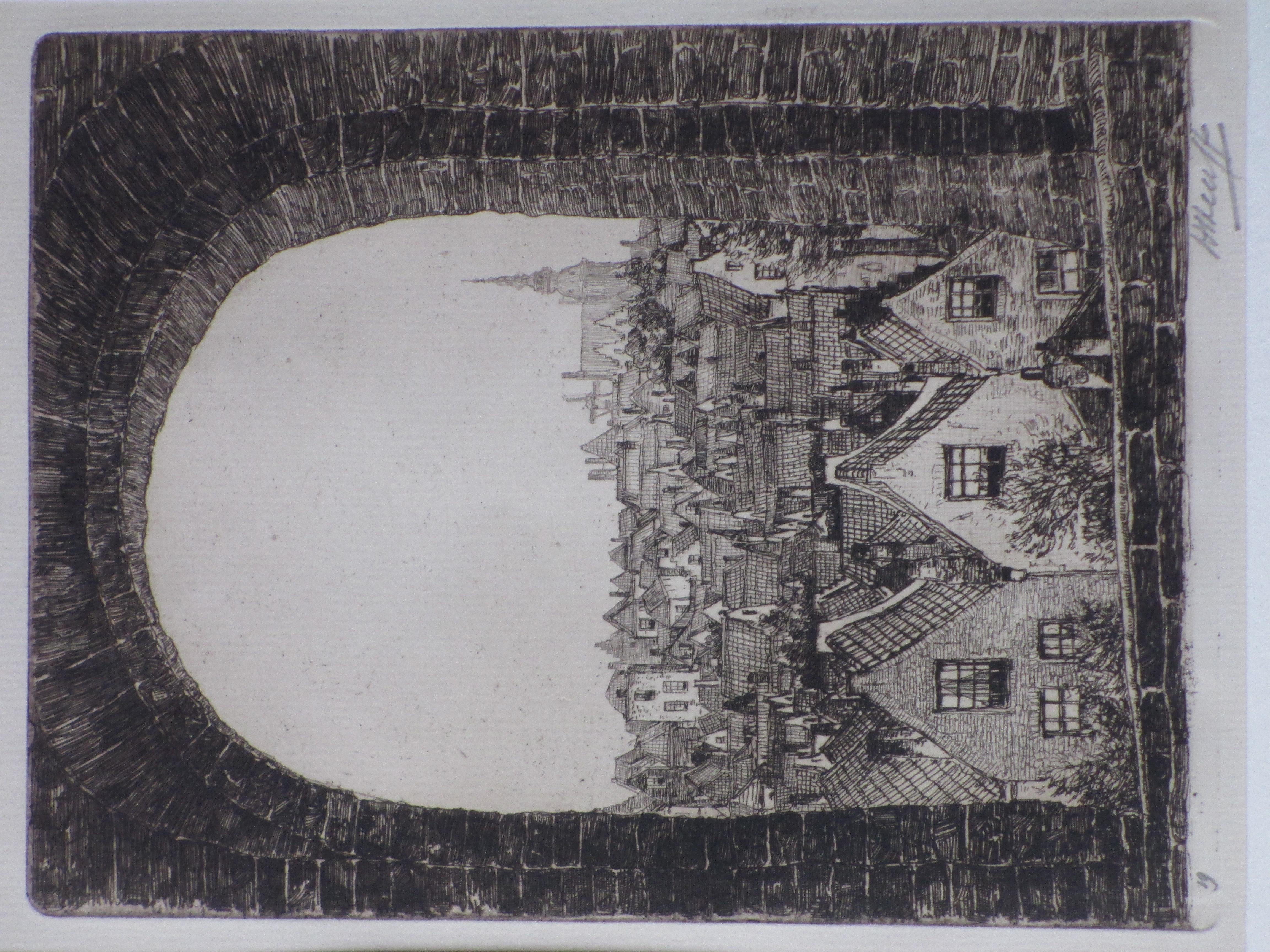 Herman Heuff - Stadsgezicht Zierikzee - Ets kopen? Bied vanaf 45!