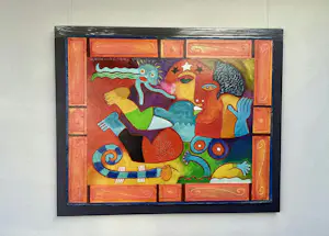 Clemens Briels - Handbewerkte zeefdruk Nr. 4 - Un jardiro secreto - op paneel kopen? Bied vanaf 300!