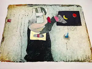 Michel van Overbeeke - Fraaie grote kleuren ets "one day" beperkte oplage (36/100) - gesigneerd kopen? Bied vanaf 40!