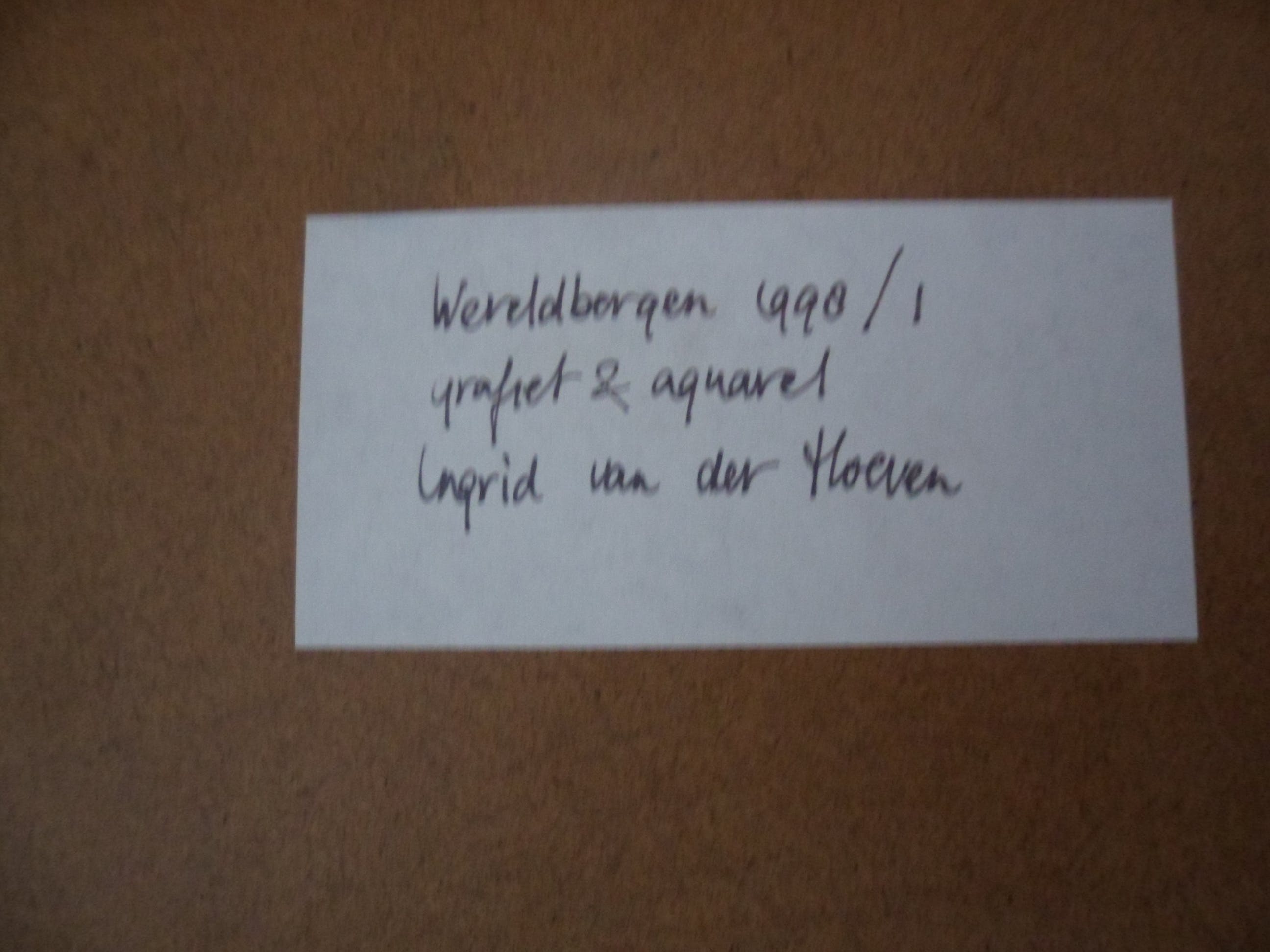 Ingrid van der Hoeven - Grafiet en aquarel op papier,titel : Wereldberg 1 kopen? Bied vanaf 1!