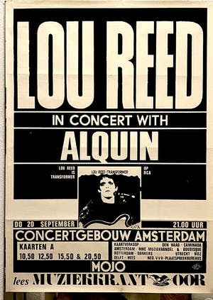 Lou Reed - Iconische MOJO concertposter 1973 Concertgebouw Amsterdam kopen? Bied vanaf 250!