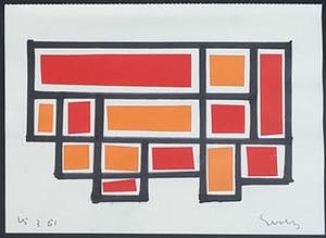 Siep van den Berg - Collage in rood en oranje kopen? Bied vanaf 110!