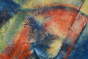 Niet of onleesbaar gesigneerd - Abstract blauw en rood kopen? Bied vanaf 10!