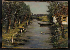 Leonid Sologoub - Olieverf op doek, Hollands landschap kopen? Bied vanaf 20!