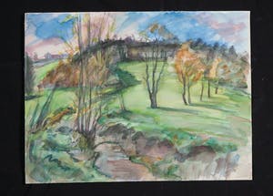 Jan Sluijters (jr.) - Aquarel, Boslandschap kopen? Bied vanaf 60!