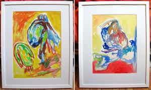 Finn Pedersen - 2 Aquarel werken - Handgesigneerd verkocht voor € 295!