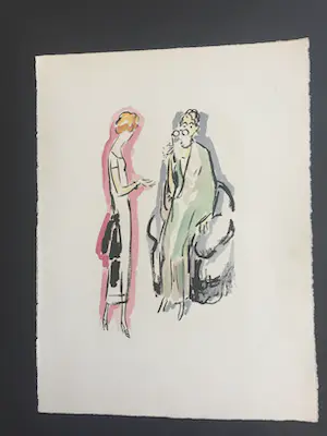 Kees van Dongen - Pochoir - Het gesprek - 1925 kopen? Bied vanaf 155!