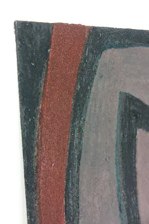 Janus Nuiten - Gemengde techniek (verf met structuur) op board, Abstracte compositie in paars kopen? Bied vanaf 50!