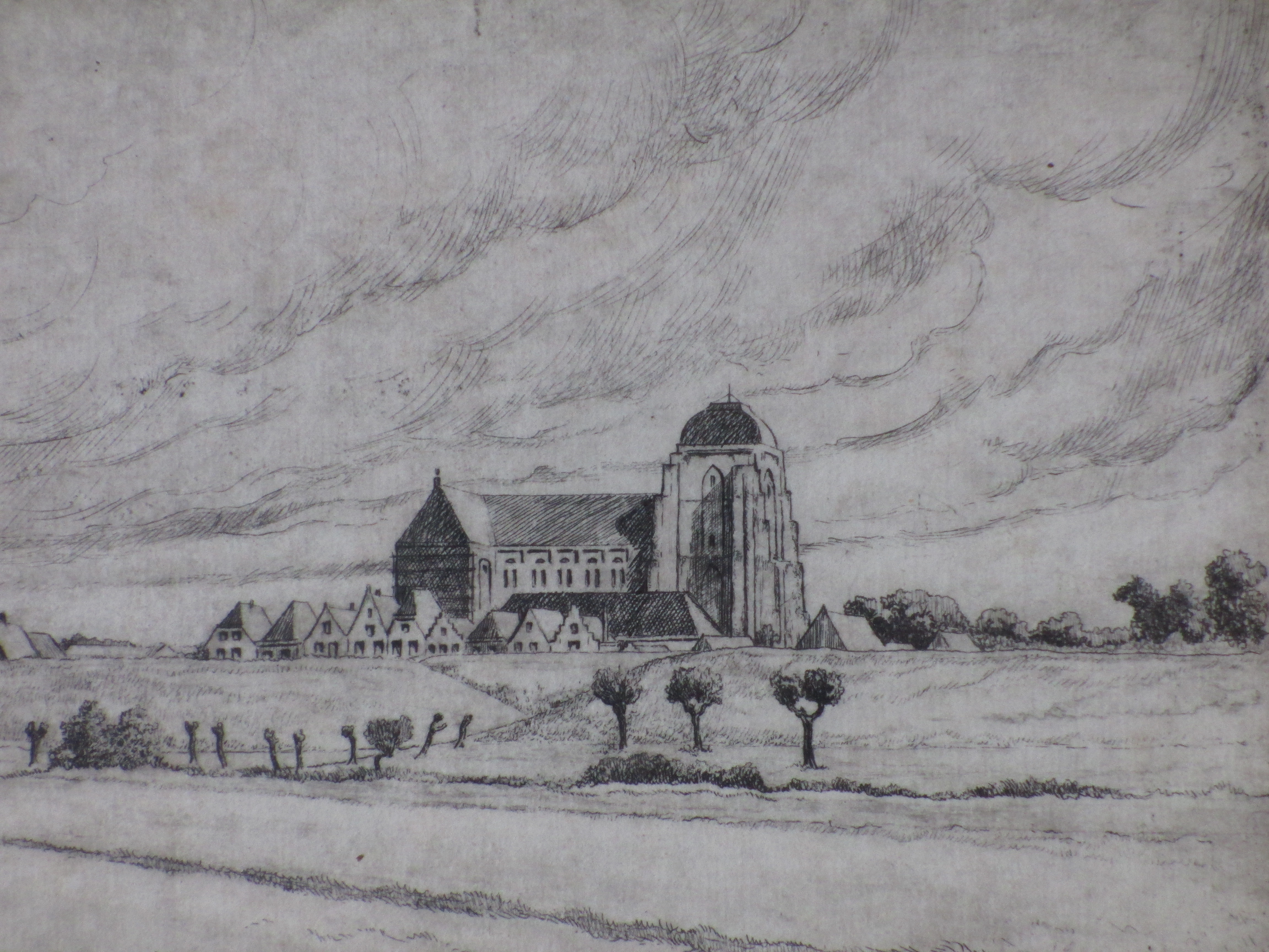 Laurens Jannis Braams - Gezicht op Veere - Ets kopen? Bied vanaf 40!