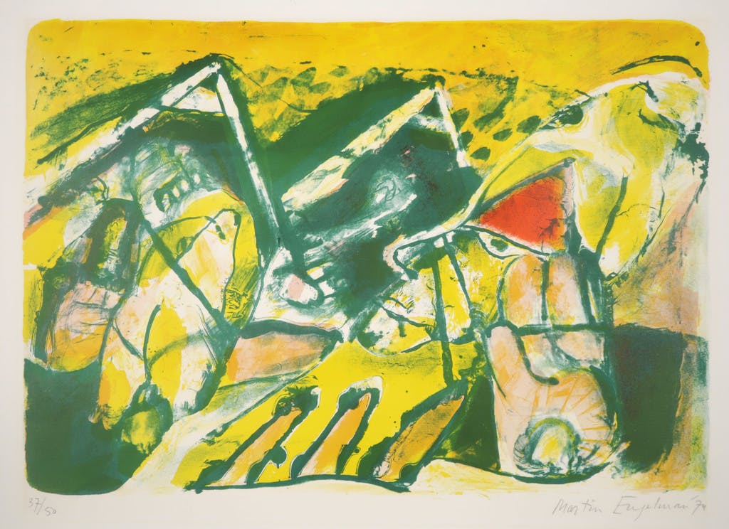 Martin Engelman - Martin Engelman: Litho, In een groen knollenland kopen? Bied vanaf 1!