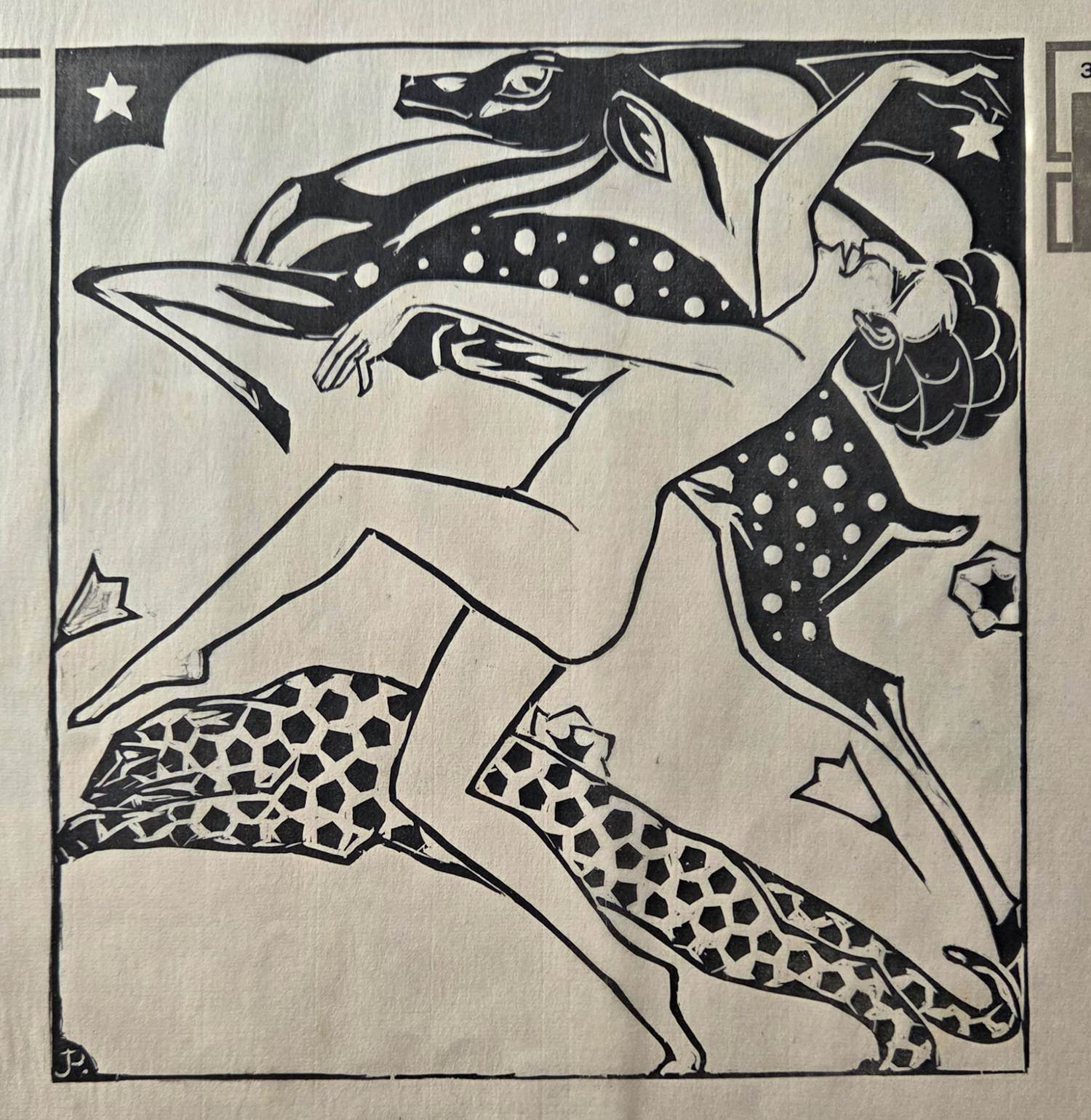 Johan Polet - Danseres. Naakt. Houtsnede uit Wendingen. kopen? Bied vanaf 89!