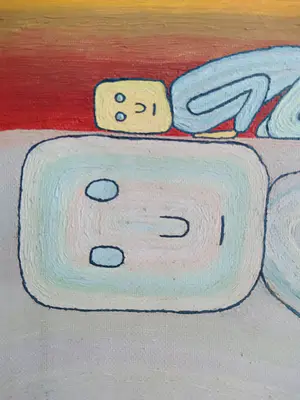 Niet of onleesbaar gesigneerd - JHG; 'Is daar iemand?' kopen? Bied vanaf 1!