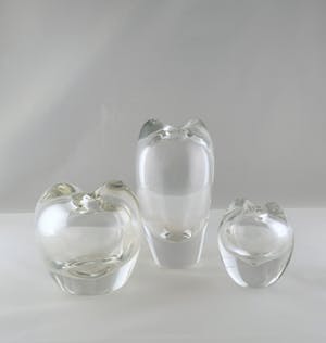 Floris Meydam - Glas, Drie blankglazen vaasjes voor Glasfabriek Leerdam kopen? Bied vanaf 1!