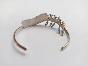 Sterling zilver armband needlepoint turkoois Zuni Indiaans Navajo kopen? Bied vanaf 145!