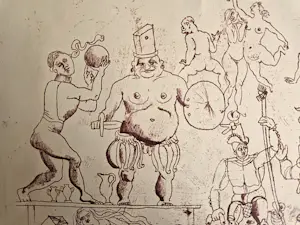 Tonny Kristians - Grote "james Ensor" rode INKT tekening "duivels en demonen" - ca. 1935 - gesign kopen? Bied vanaf 60!