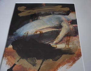 Jos Verwiel - Gemende Techniek. Titel, "Potvis". kopen? Bied vanaf 40!