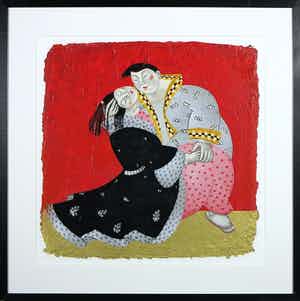 Ada Breedveld - Zeefdruk, Femmes Japonnais VI - Ingelijst verkocht voor € 50!