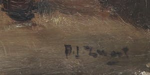 Arie Zwart - Olieverf op doek, Pompstraatje te Diever kopen? Bied vanaf 200!