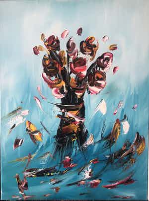 Gena - Fantasie bloemen verkocht voor € 150!