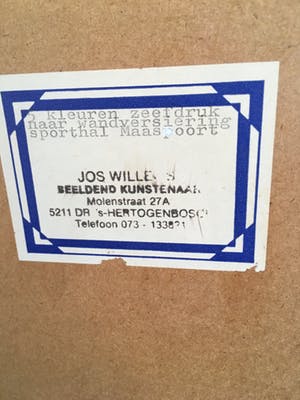 Jos Willems - Zeefdruk ‘ Elkaar de bal toegooien ‘ ingelijst kopen? Bied vanaf 25!