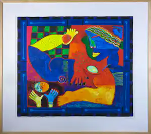 Clemens Briels - Zeefdruk op papier, Life is nothing but.. II - Ingelijst (Zeer groot) verkauft für € 160!