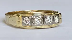 14 karaat geelgouden  Ring met ca  0.56 ct Diamanten kopen? Bied vanaf 550!