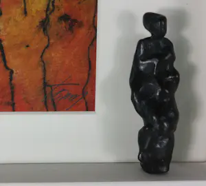 Ton Verstraten - Wandobject monotype en bronzen beeld, Beeld in schilderij en schilderij in beeld kopen? Bied vanaf 100!