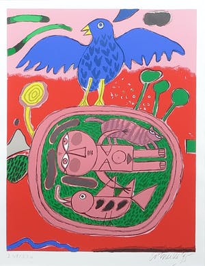 Corneille - Zeefdruk, Huit Chats 1 - Ingelijst kopen? Bied vanaf 150!