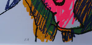 Herman Brood - ingelijste zeefdruk: "Stokpaardje"(prachtige lijst!) kopen? Bied vanaf 450!