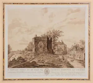 Niet of onleesbaar gesigneerd - F.C. Dietrich - Aquatint, St. Servaas toren - Ingelijst kopen? Bied vanaf 20!